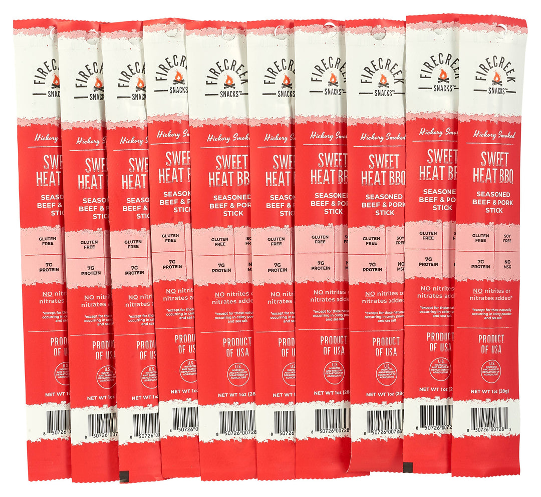 FireCreek Snacks Sweet Heat BBQ Beef & Pork Meat Sticks