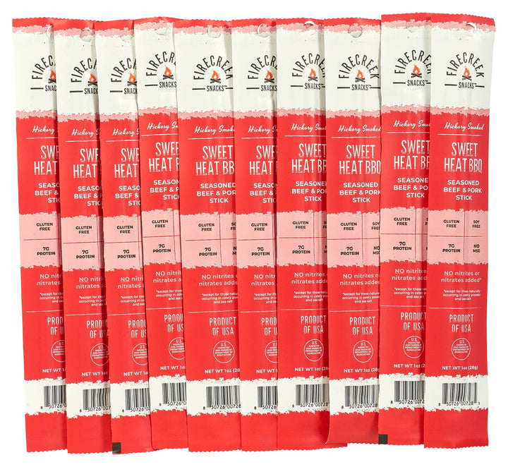 FireCreek Snacks Sweet Heat BBQ Beef & Pork Meat Sticks