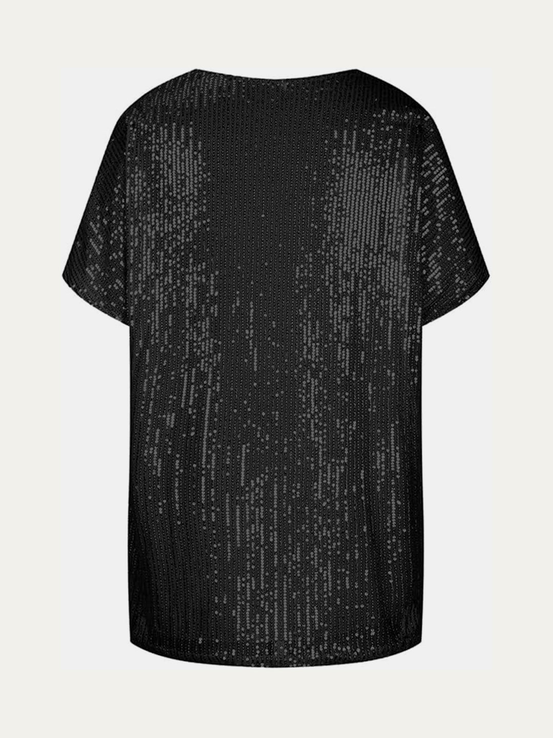 Bouncing Doodle Sequin V-Neck Short Sleeve Top