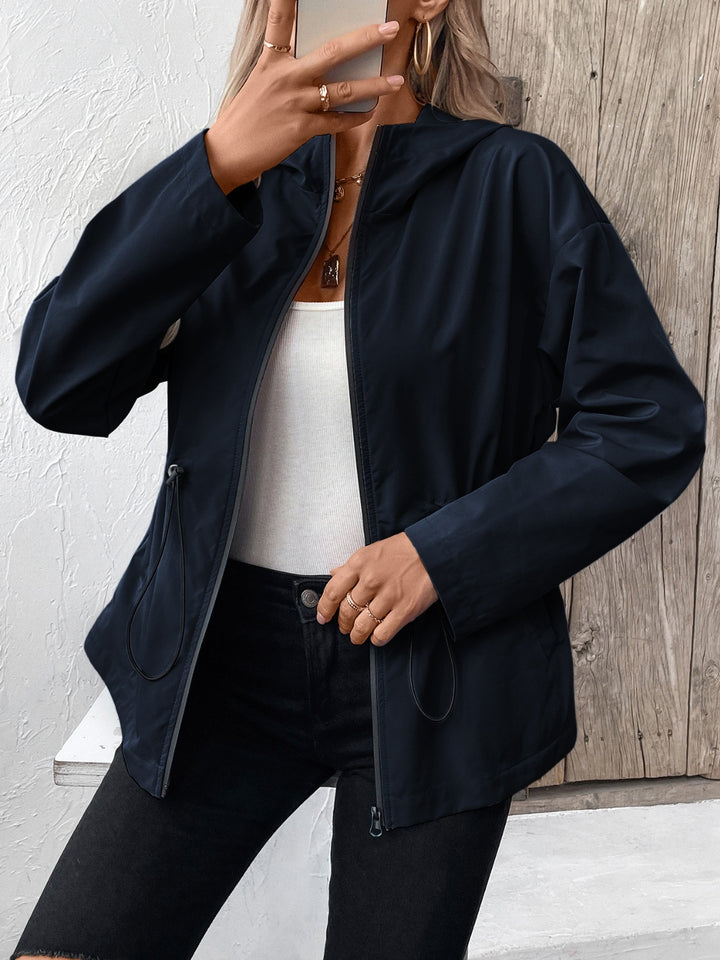 The Bouncing Doodle Drawstring Zip Up Hooded Jacket