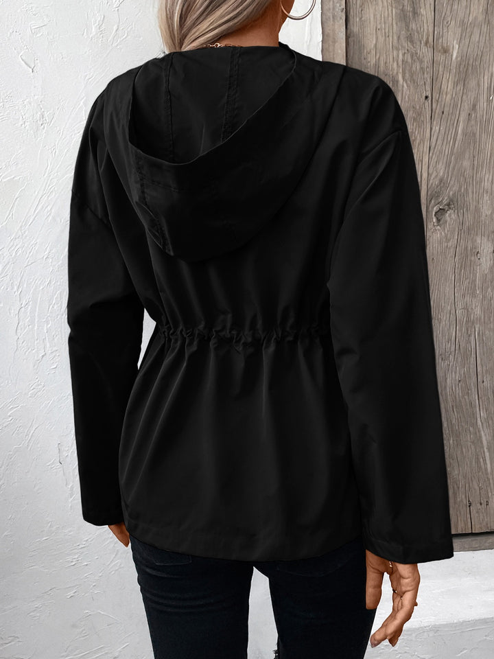 The Bouncing Doodle Drawstring Zip Up Hooded Jacket
