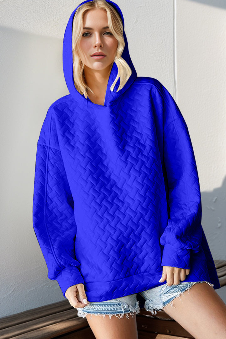 The Bouncing Doodle Texture Drop Shoulder Long Sleeve Hoodie