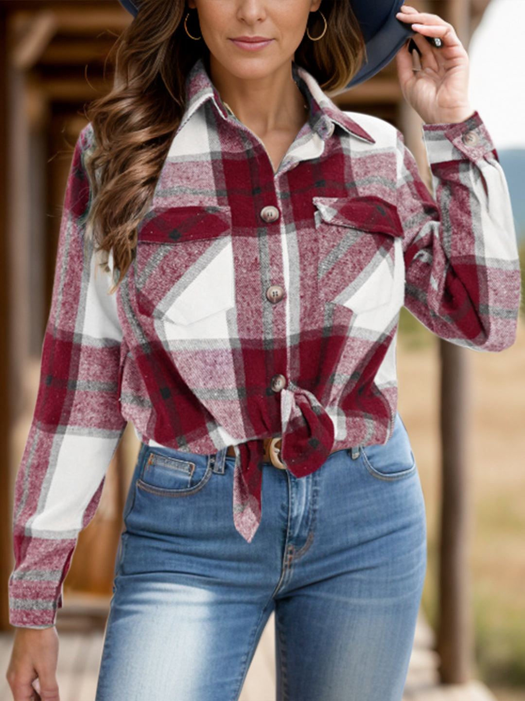 The Bouncing Doodle Plaid Flannel Shacket