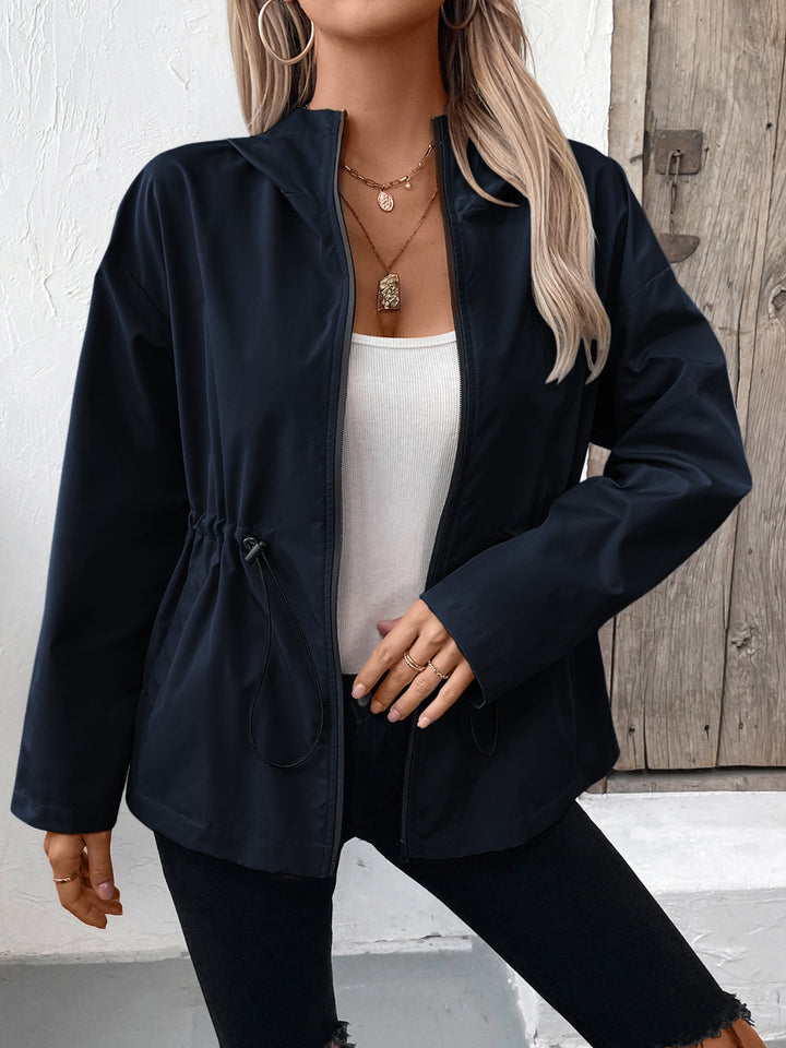 The Bouncing Doodle Drawstring Zip Up Hooded Jacket