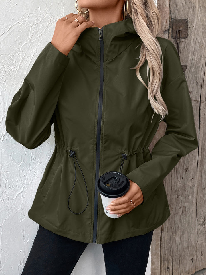 The Bouncing Doodle Drawstring Zip Up Hooded Jacket