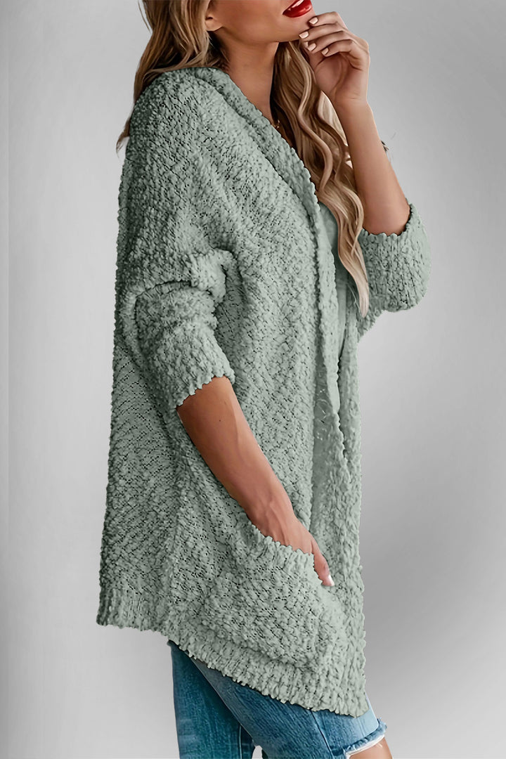 The Bouncing Doodle Open Front Long Sleeve Cardigan with Pockets