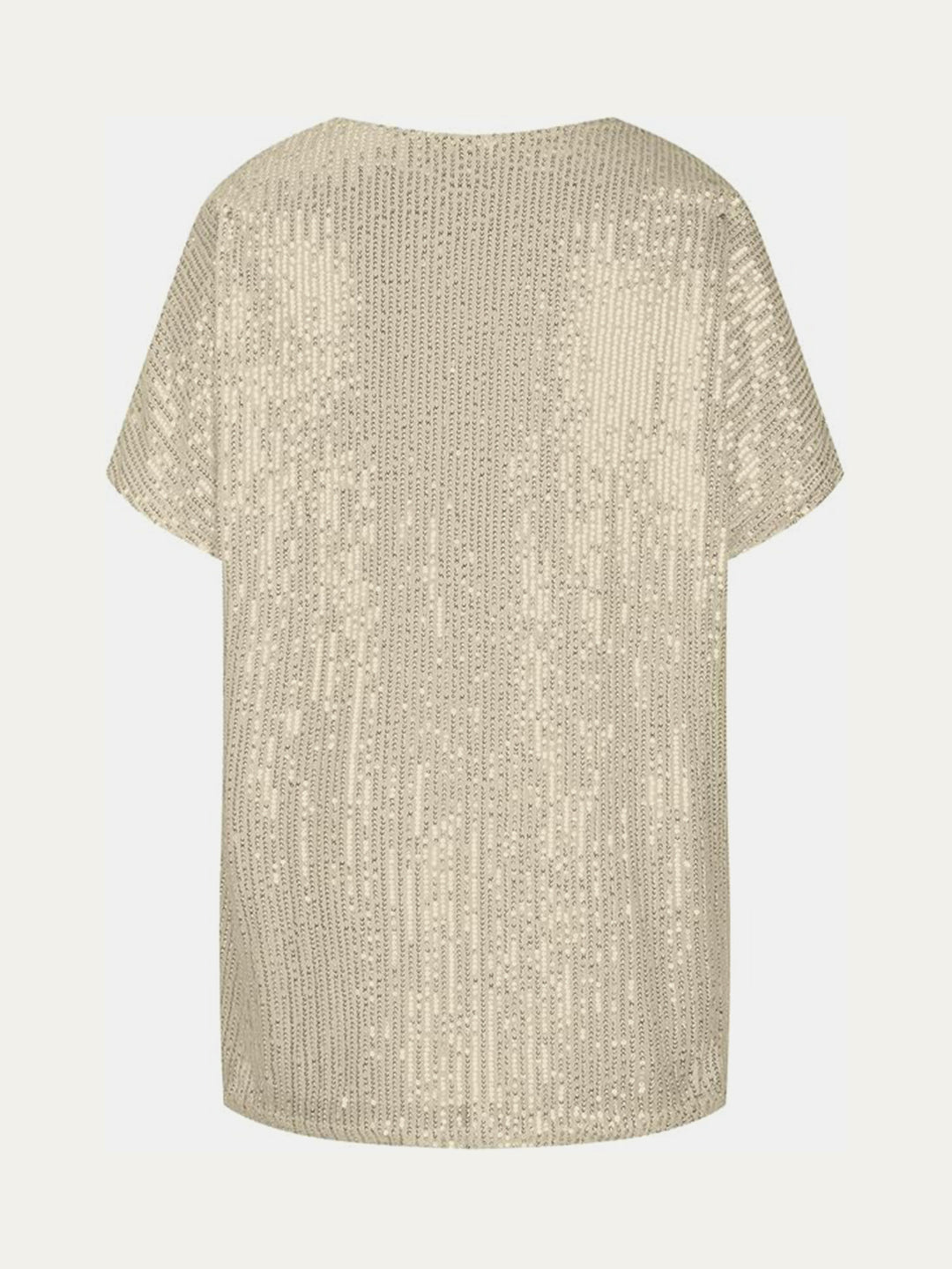 Bouncing Doodle Sequin V-Neck Short Sleeve Top
