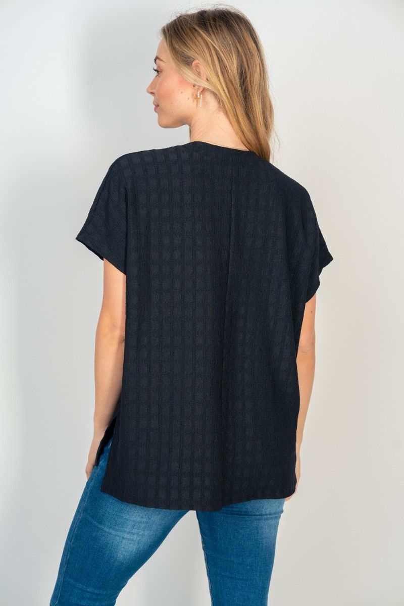 White Birch - Solid Notched Neckline Top