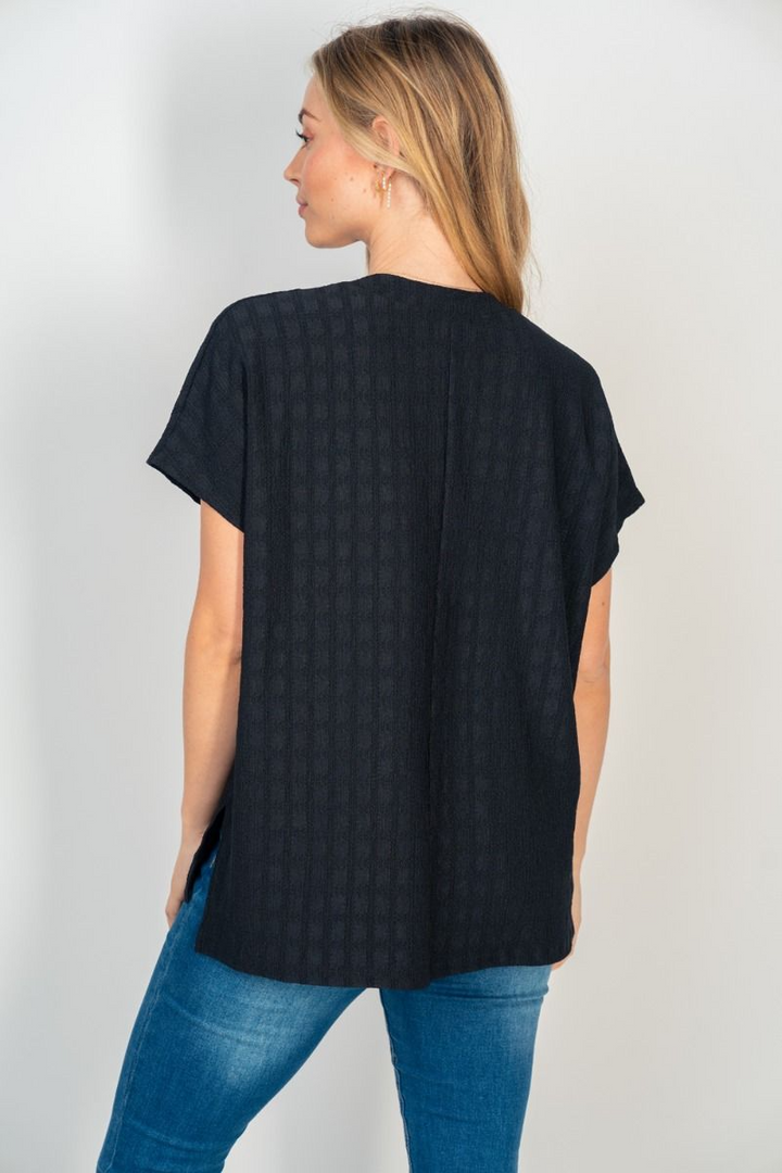 White Birch - Solid Notched Neckline Top