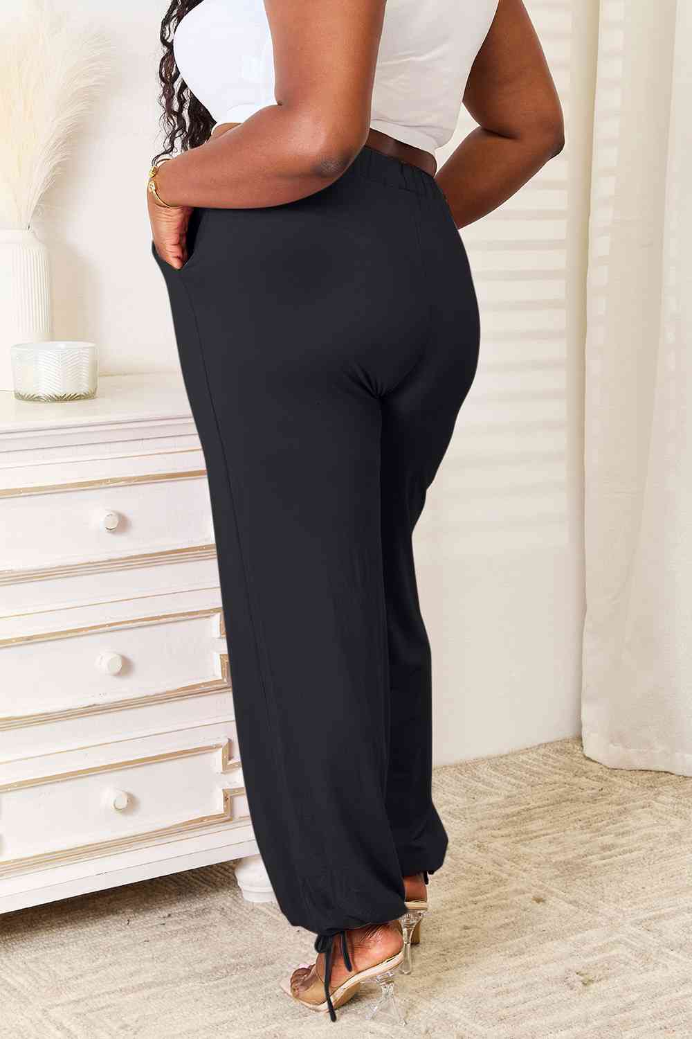 Basic Bae Soft Drawstring Waist Pants with Pockets