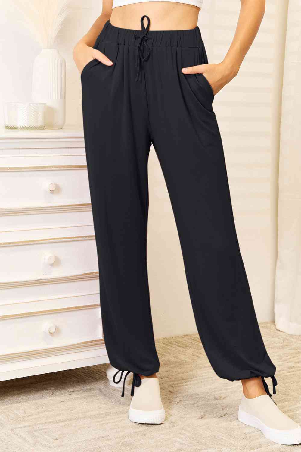 Basic Bae Soft Drawstring Waist Pants with Pockets