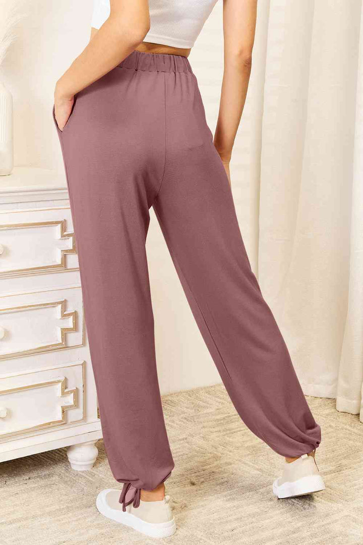 Basic Bae Soft Drawstring Waist Pants with Pockets