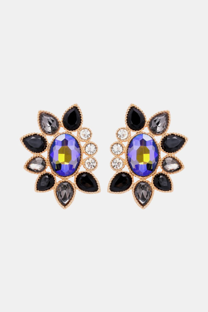 Geometrical Shape Glass Stone Dangle Earrings