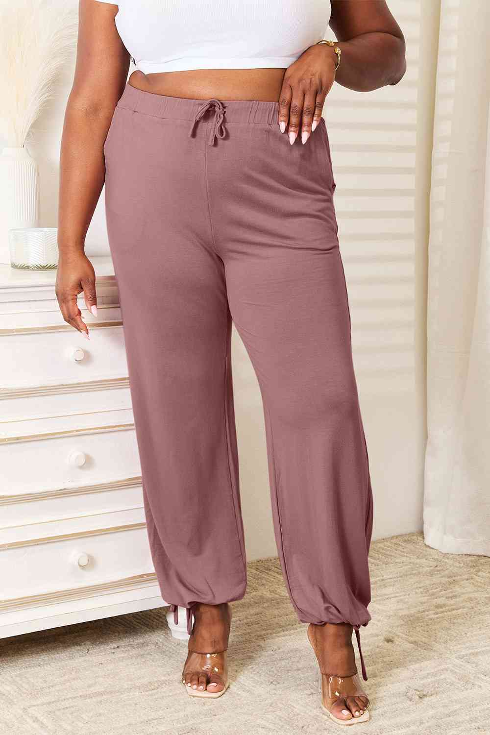 Basic Bae Soft Drawstring Waist Pants with Pockets