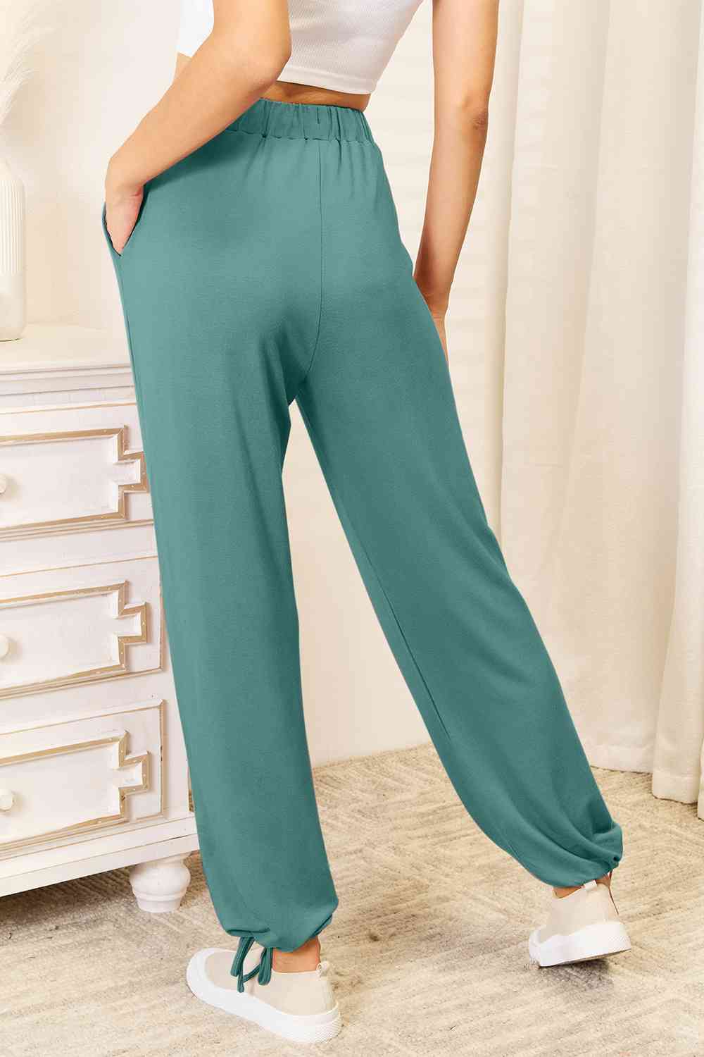 Basic Bae Soft Drawstring Waist Pants with Pockets