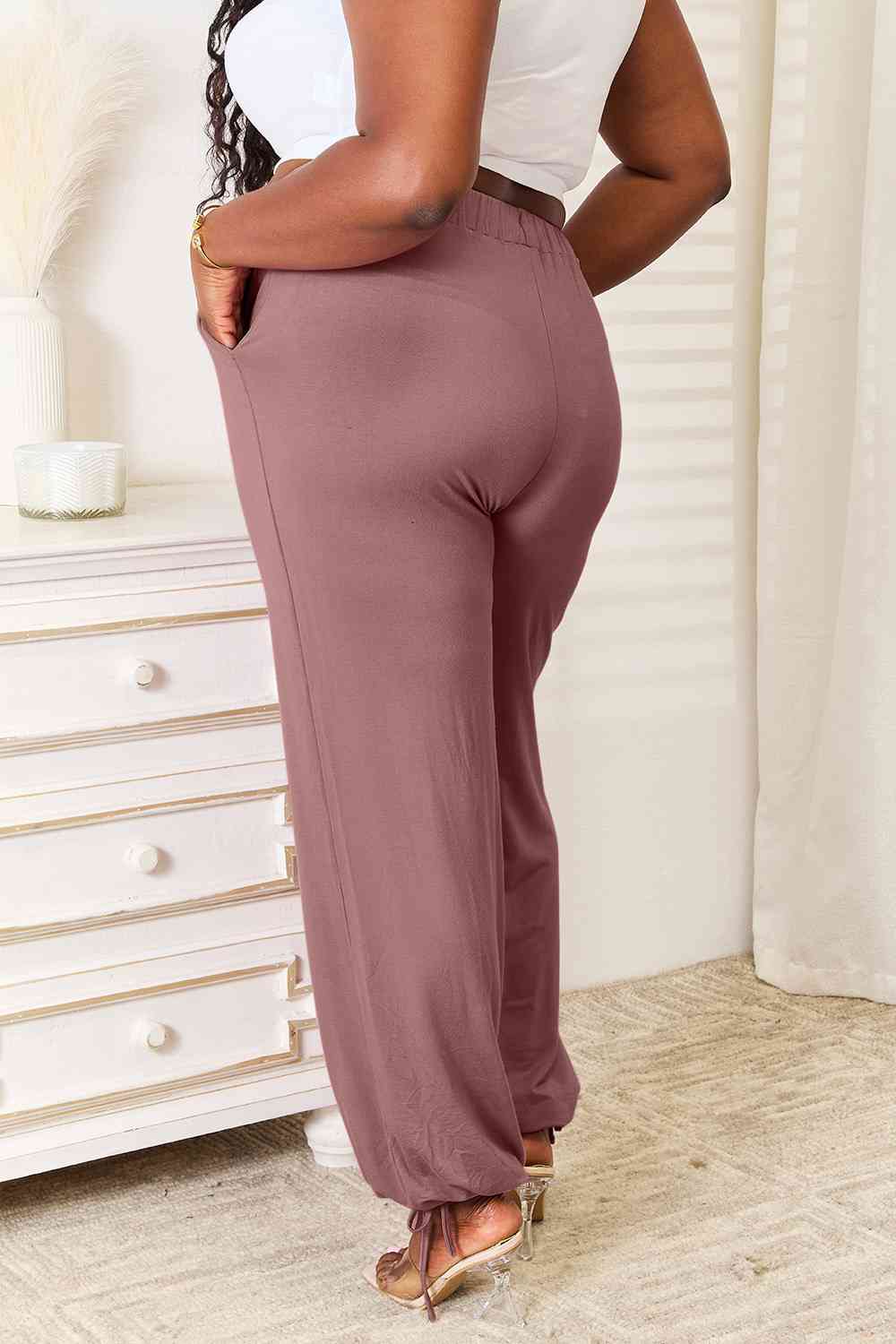 Basic Bae Soft Drawstring Waist Pants with Pockets
