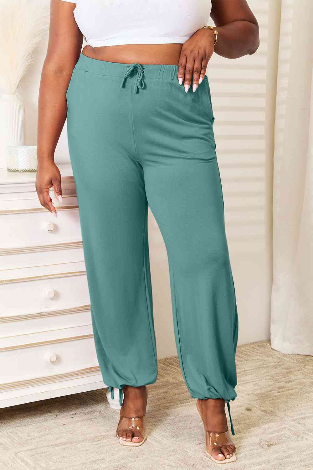 Basic Bae Soft Drawstring Waist Pants with Pockets