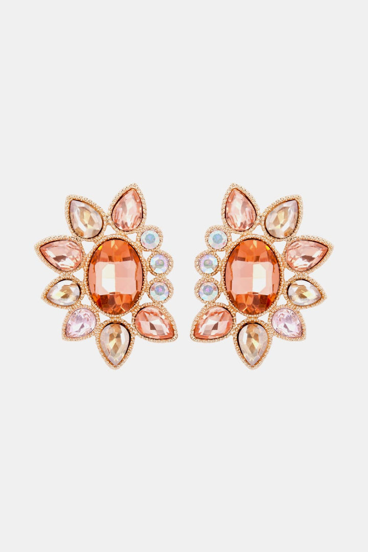 Geometrical Shape Glass Stone Dangle Earrings