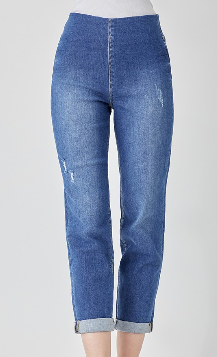 RISEN HIGH-RISE PULL ON BOYFRIEND