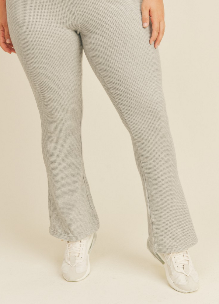 Kimberly - Soft Brushed Waffle Knit Flare Pants