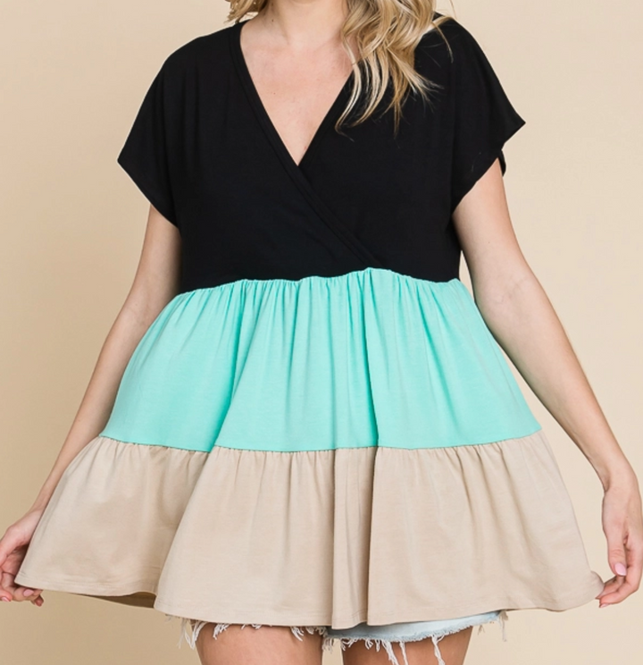Culture Code - Tiered Color Block Top
