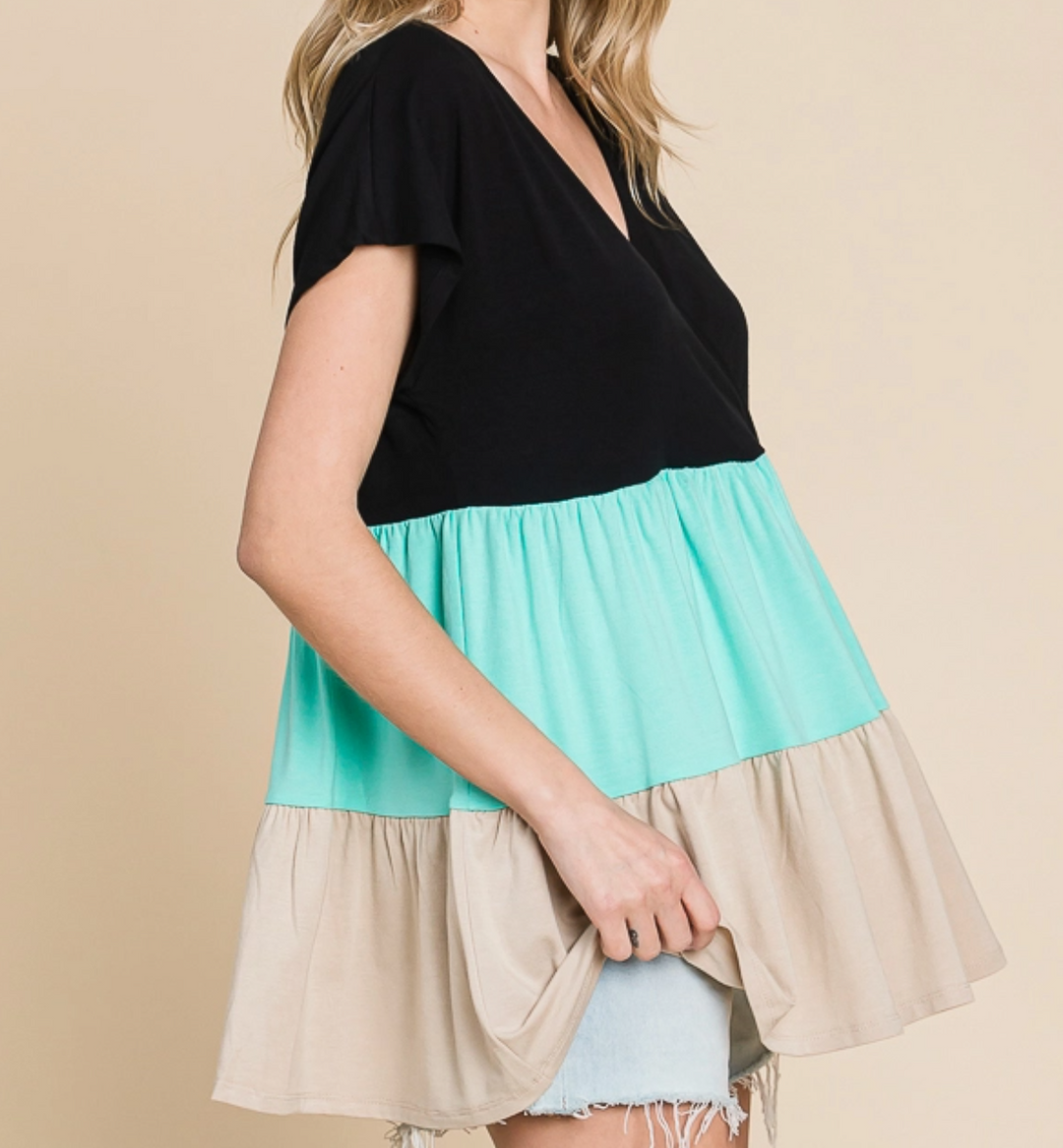 Culture Code - Tiered Color Block Top