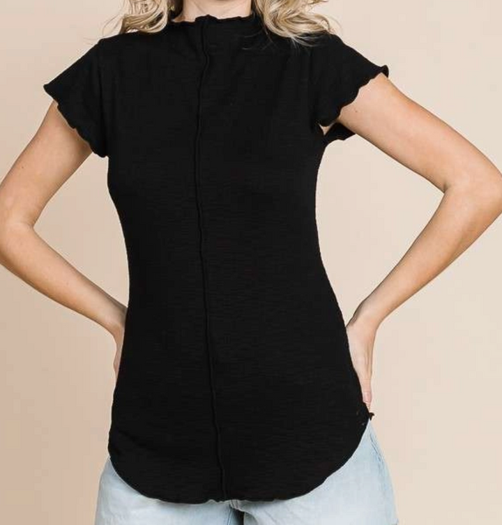 Culture Code - Mock Neck Cap Sleeve Top