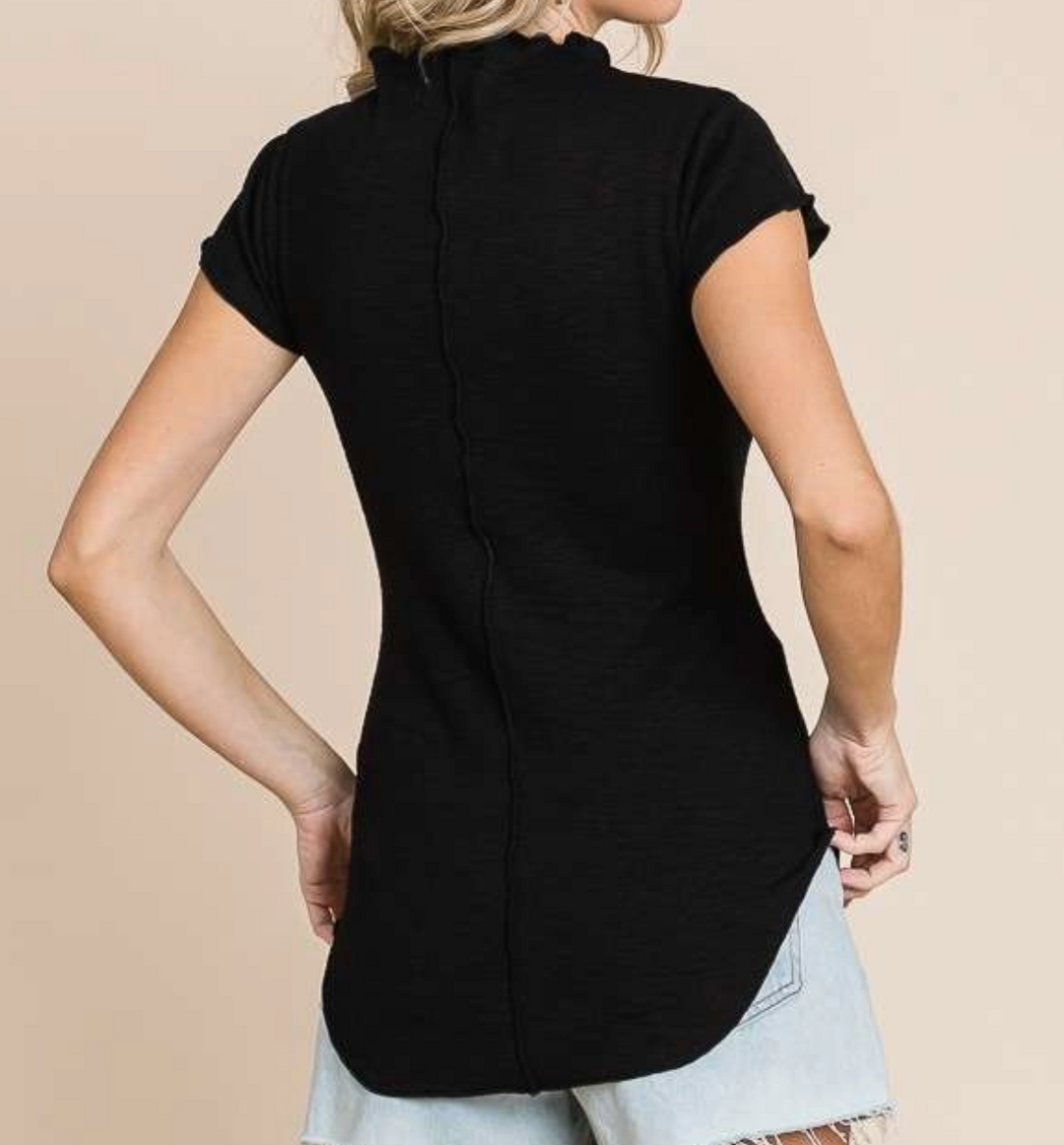 Culture Code - Mock Neck Cap Sleeve Top