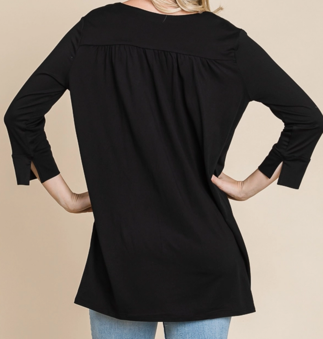 Culture Code - 3/4 Sleeve Wrap V Neck Top