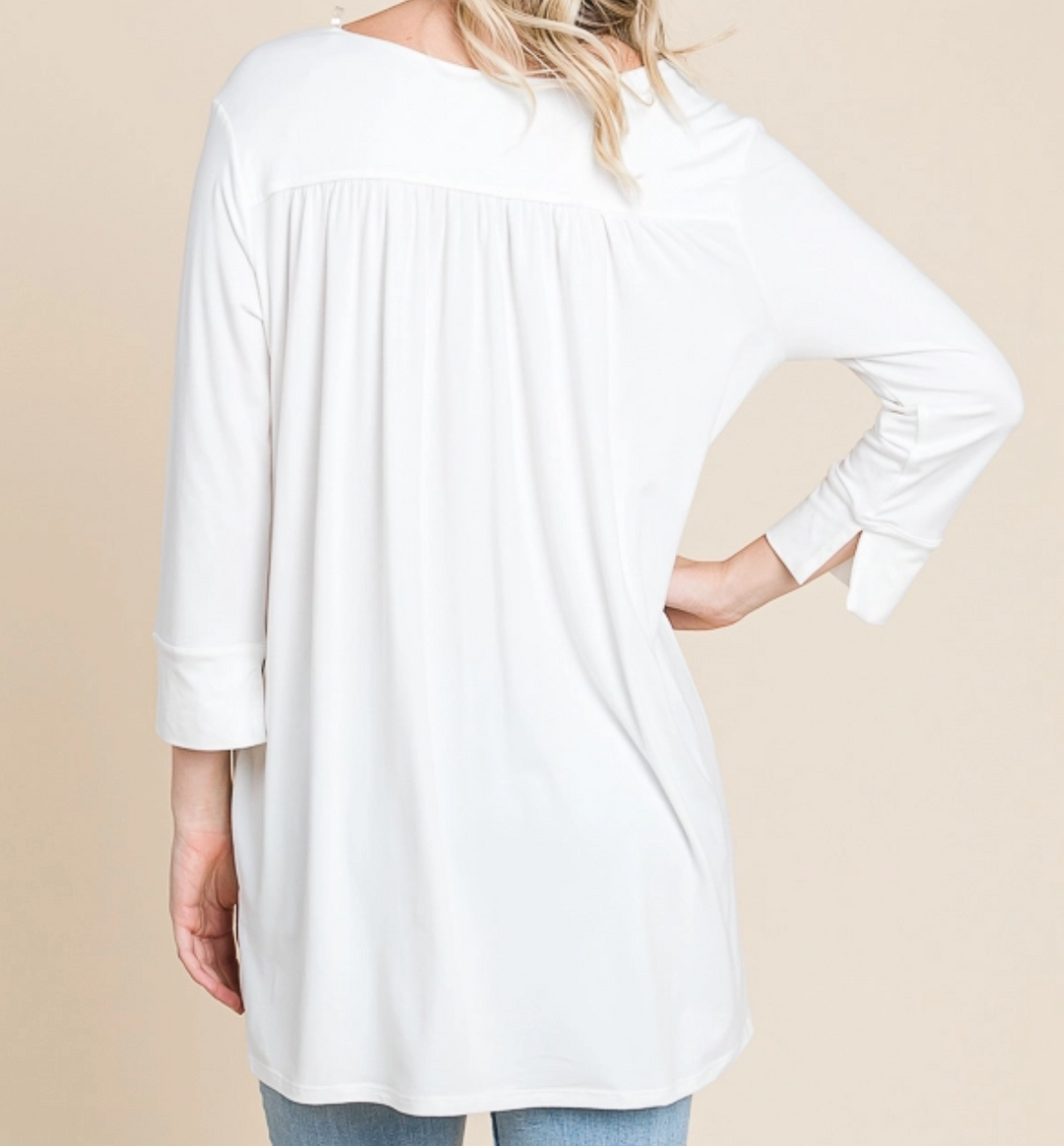 Culture Code - 3/4 Sleeve Wrap V Neck Top