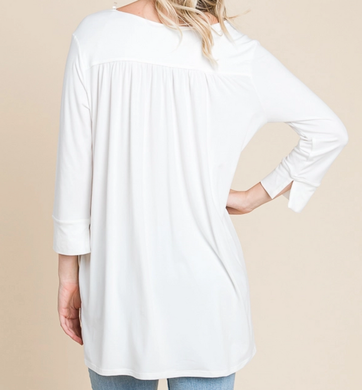 Culture Code - 3/4 Sleeve Wrap V Neck Top