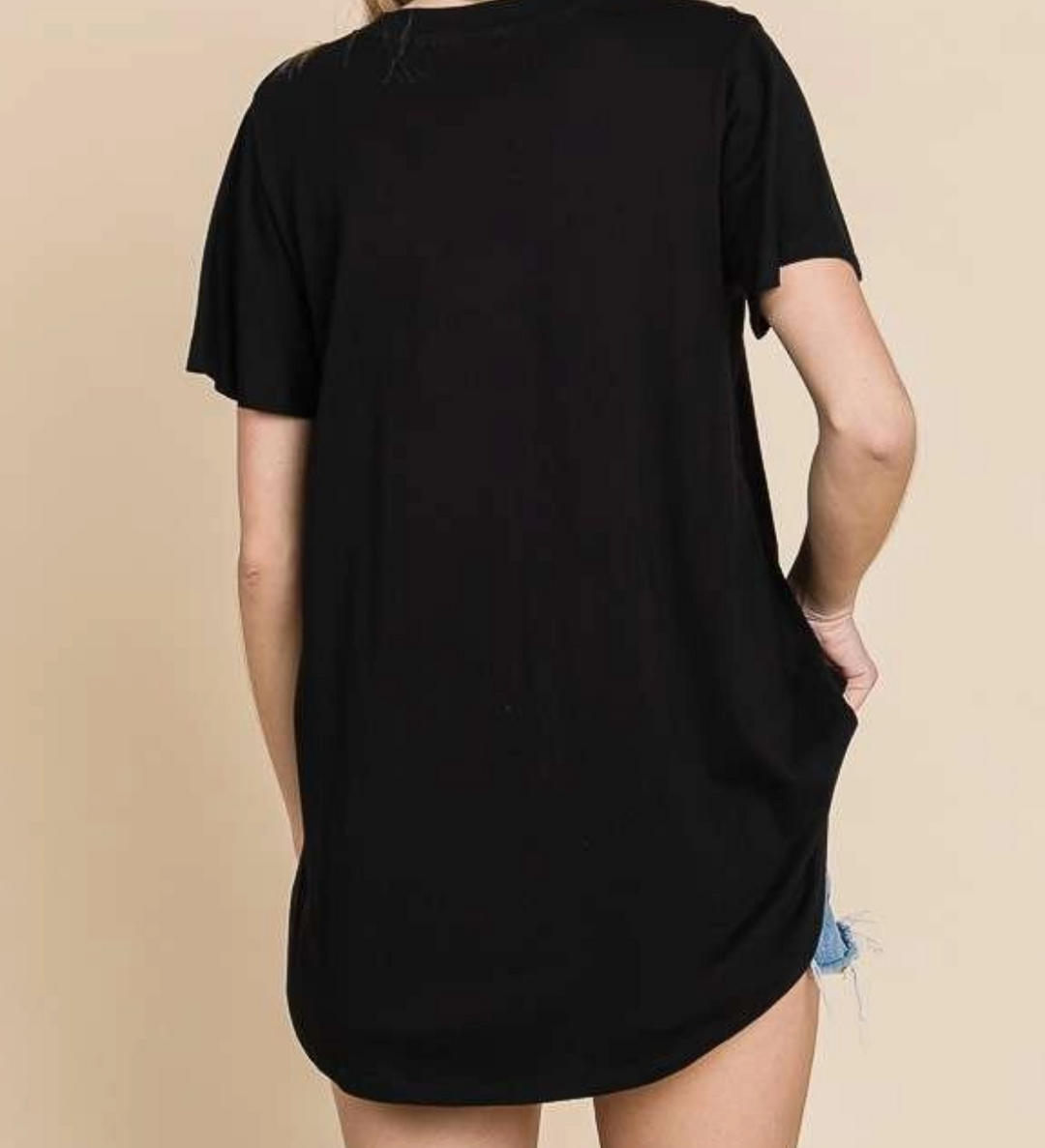 Culture Code - V Neck Semi Flare Short Sleeve Top