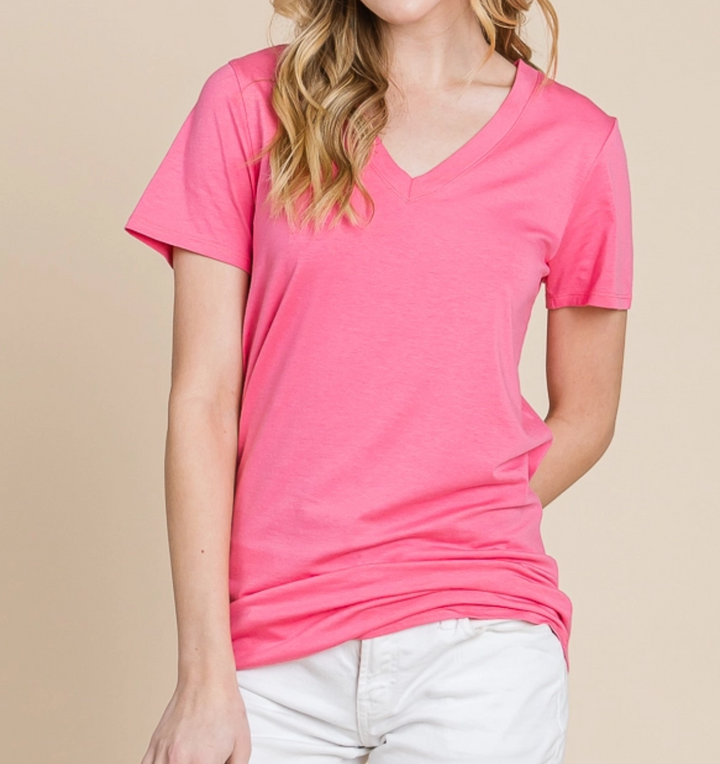 Culture Code - V-Neck Short Sleeve Fitted Top