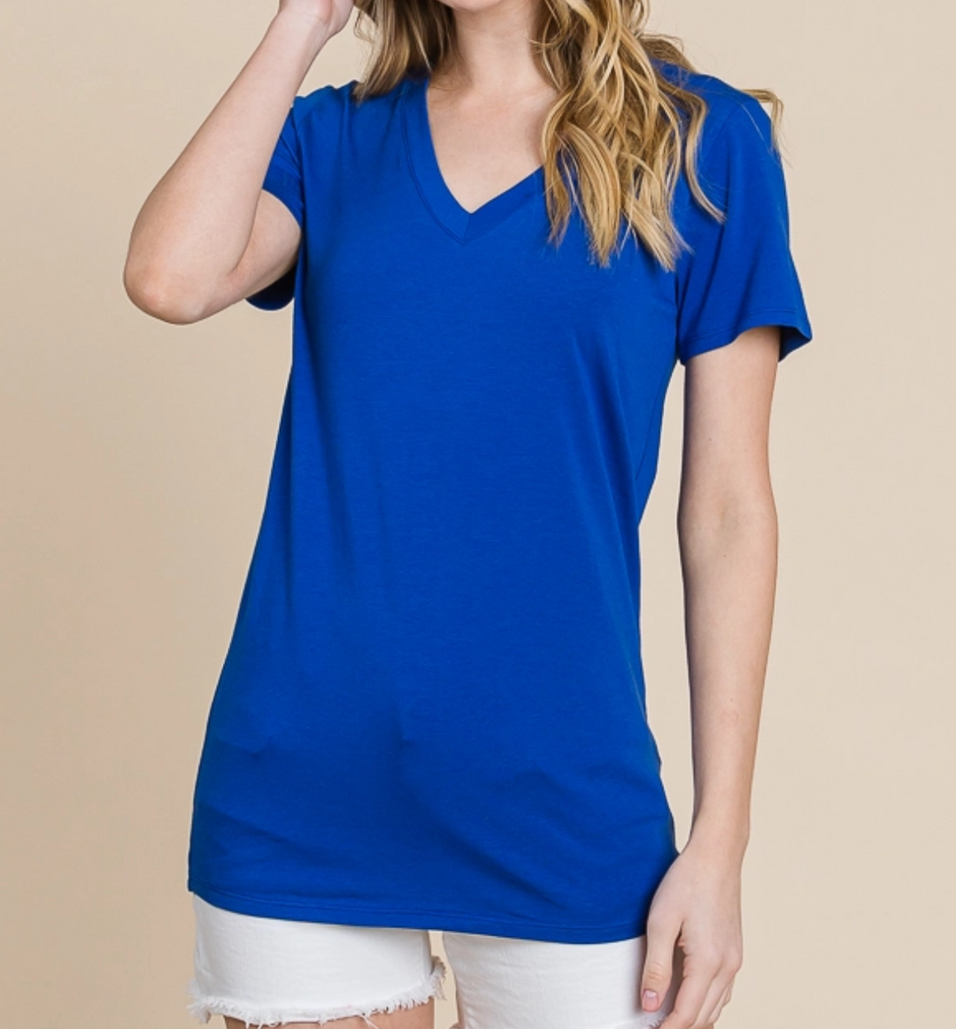 Culture Code - V-Neck Short Sleeve Fitted Top