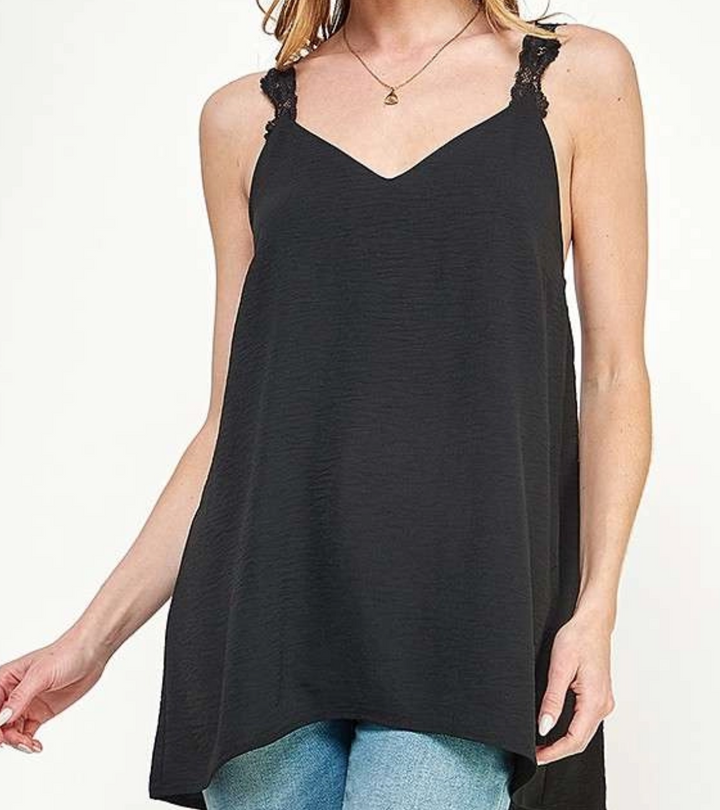 Culture Code - Lace Strap High Low Cami